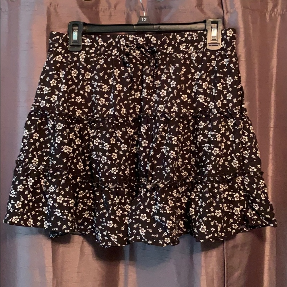 Black flowy skirt with flower design